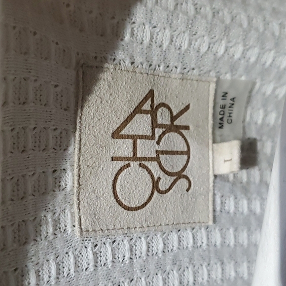 CHASER CREAM WAFFLE KNIT THERMAL TOP SIZE LARGE - Picture 5 of 7